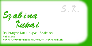 szabina kupai business card